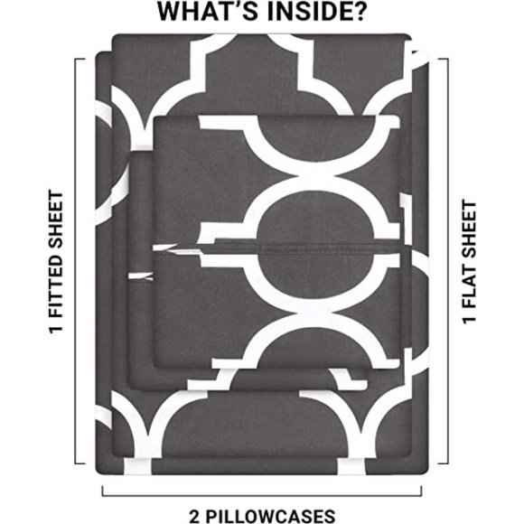 Queen or Eastern King Bed Sheets Set - 4 Piece Bedding - Picture 4 of 9